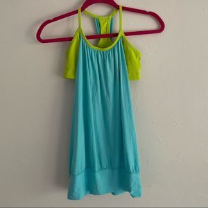 Lululemon No Limits tank top lime green turquoise